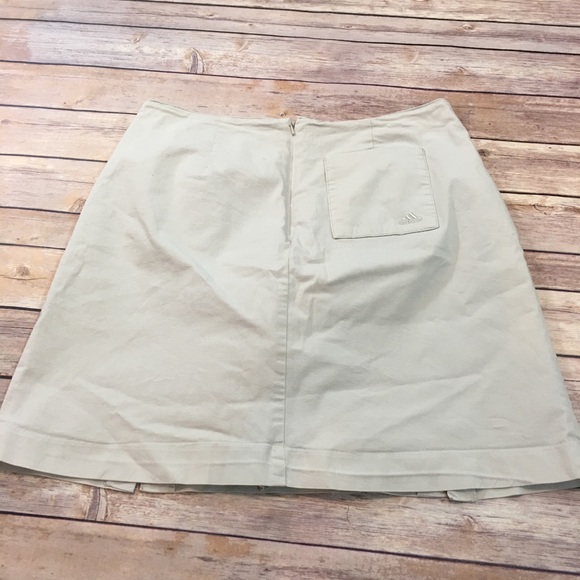 SOLD 10 Adidas High Rise Skort Khaki Stretch Skirt - Picture 7 of 8
